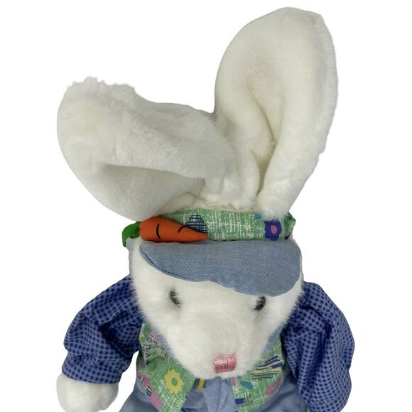 VTG Mty International Blue Boy Easter Bunny In Overalls/Jacket Plush 24" - Picture 8 of 11